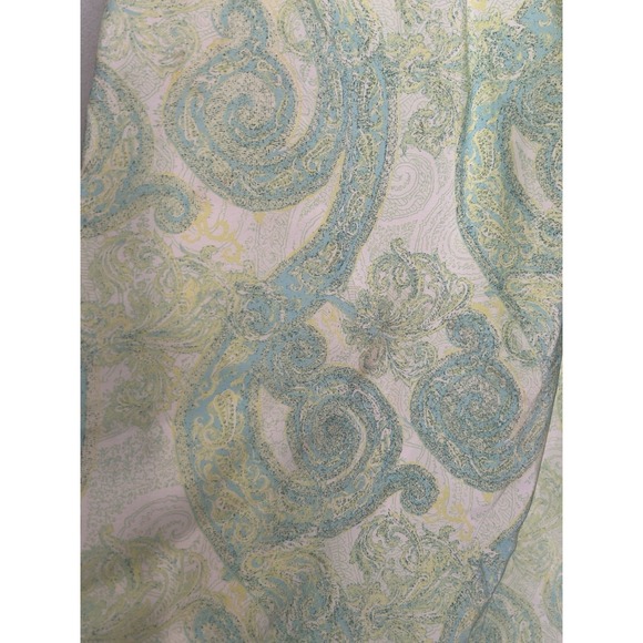 Sail to Sable STS Strapless Empire Silk Dress Green White Paisley Flowy Prom - Picture 6 of 14